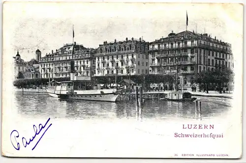 AK Luzern Schweizerhofquai 1902 #PN366