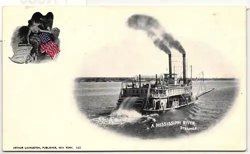 AK New York A Mississippi River Steamer #PN309