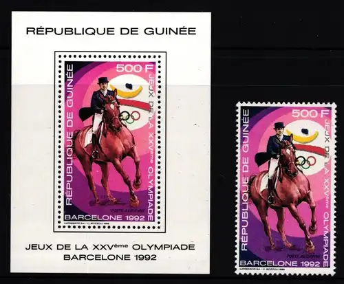 Guinea 1261 und Block 339 postfrisch Pferde #II720