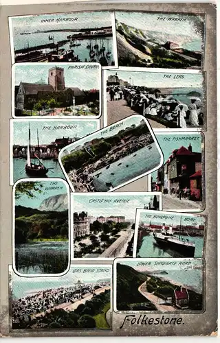 AK Folkestone Mehrbildkarte (The Fishmarket usw.) 1907 #PM869