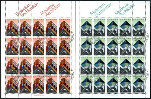 Liechtenstein 916-917 gestempelt als Kleinbögen, Ersttagssonderstempel #IG998