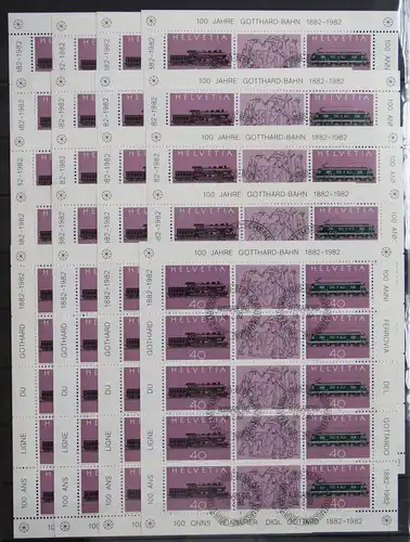 Schweiz Lot 1214-1215 gestempelt als Kleinbogen 40 Stück ca. 280,- Euro #IZ105