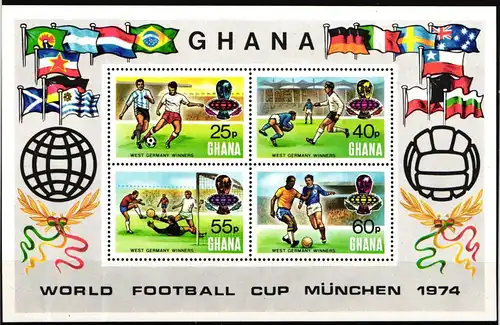 Ghana Block 58 A postfrisch Fußball WM 1974 #IR622