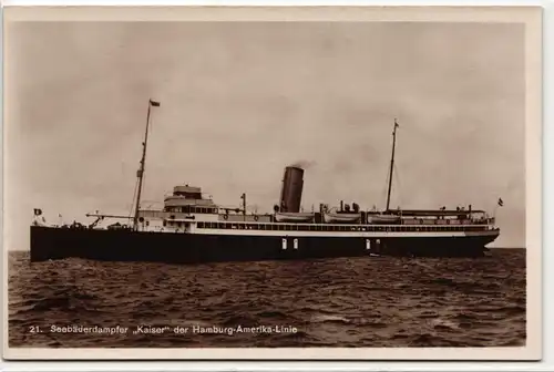 AK Hamburg-Amerika-Linie Seebrückendampfer "Kaiser" #PM974