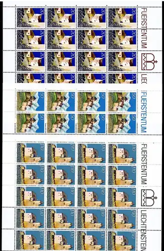 Liechtenstein 896-898 postfrisch als Kleinbögen, Schlösser #IG974
