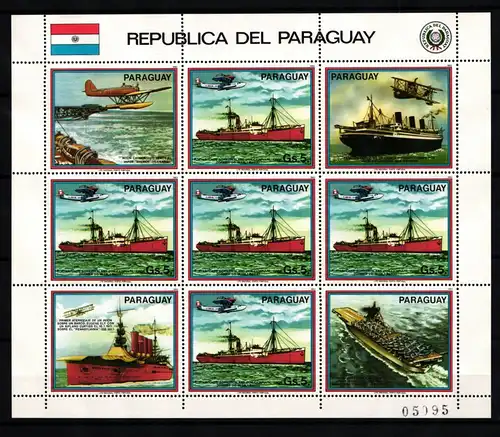 Paraguay 3662 postfrisch Kleinbogen / Schiffe #JA018