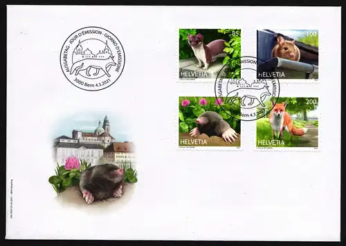 Schweiz 2690-2693 gestempelt als FDC / Wildtiere #JB163