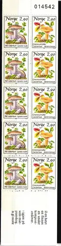 Norwegen Markenheftchen 10 mit 969-970 postfrisch Pilze #JB246