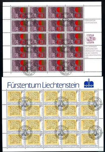 Liechtenstein 928-929 gestempelt als Kleinbögen, Ersttagssonderstempel #IG992
