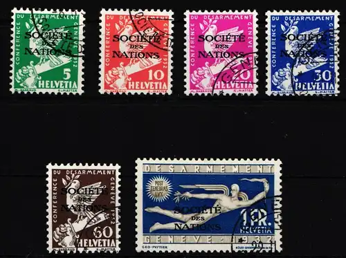 Schweiz Intern. Organisation (SDN) Völkerbund 36-41 gestempelt #JB136