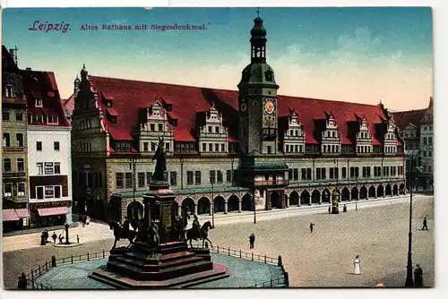 AK Leipzig Altes Rathaus mit Siegesdenkmal #PM801