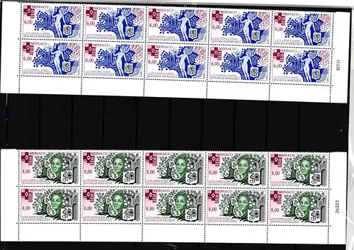 Monaco 2203 und 2204 postfrisch Zehnerbögen / Rotes Kreuz #JA108