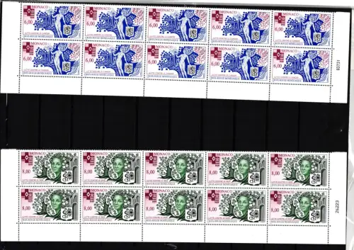 Monaco 2203 und 2204 postfrisch Zehnerbögen / Rotes Kreuz #JA108