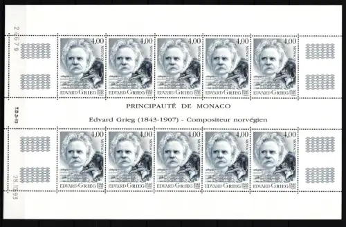 Monaco 2151 postfrisch Kleinbogen / Komponist #JA117