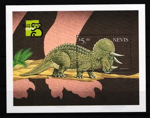Nevis Block 158 postfrisch Dinosaurier #II999