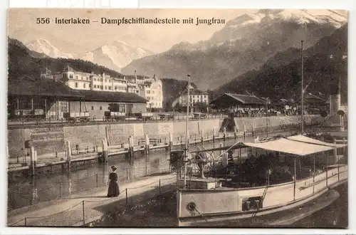 AK Interlaken Dampfschiffladungsstelle mit Jungfrau #PN331