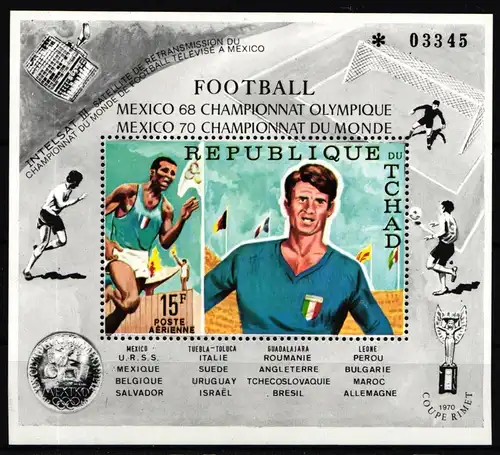 Tschad Block 8A postfrisch Fußball WM 1970 #IR596