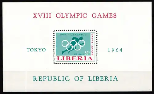 Liberia Block 31 A postfrisch Olympische Spiele #IR603