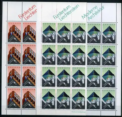 Liechtenstein 916-917 postfrisch als Kleinbögen, Cept 1987 #IG966