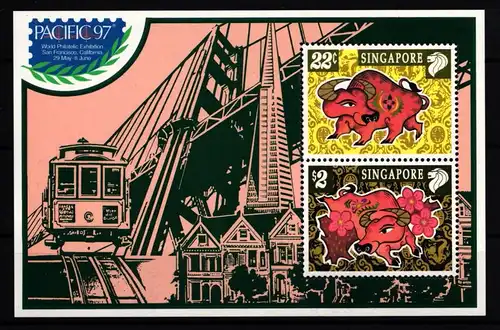 Singapur Block 57 postfrisch Briefmarkenausstellung PACIFIC ’97 #II961