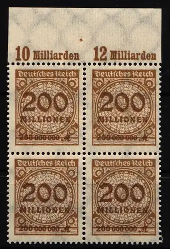 Deutsches Reich 323 A P OR A postfrisch 4er Block #IR430