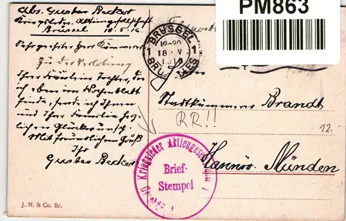 AK Brüssel La Bourse Feldpost 1916 #PM863