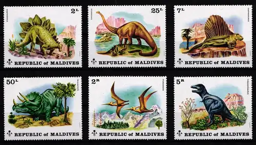 Malediven 401-406 postfrisch Dinosaurier #II991