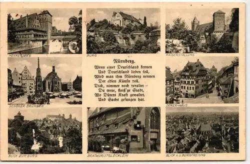 AK Nürnberg Mehrbildkarte (Dürer-Haus usw.) 1934 #PM871