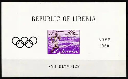 Liberia Block 16 postfrisch Olympische Spiele #IR602