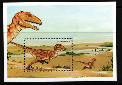 Liberia Block 207 postfrisch Dinosaurier #JA071
