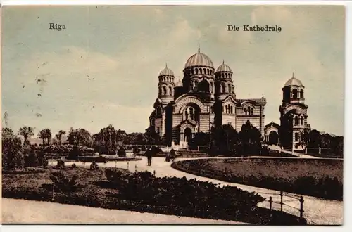 AK Riga Die Kathedrale Feldpost 1917 #PM848