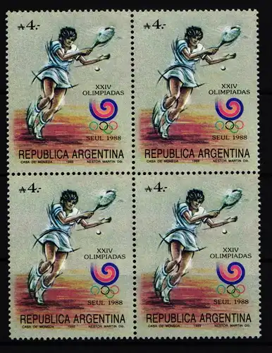 Argentinien 1929 postfrisch Viererblock / Tennis #JA030