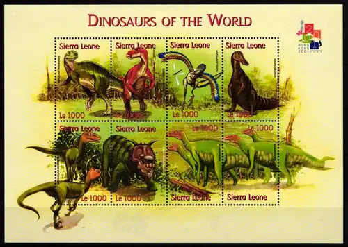 Sierra Leone 3951-3958 postfrisch Kleinbogen / Dinosaurier #JA057
