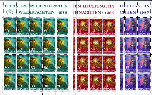 Liechtenstein 884-886 postfrisch als Kleinbögen, Weihnachten #IG979