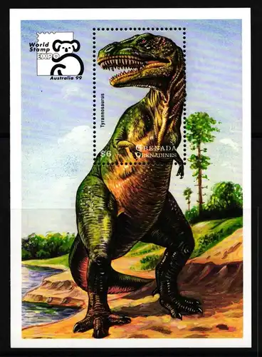 Grenada Grenadinen Block 433 postfrisch Dinosaurier #JA096