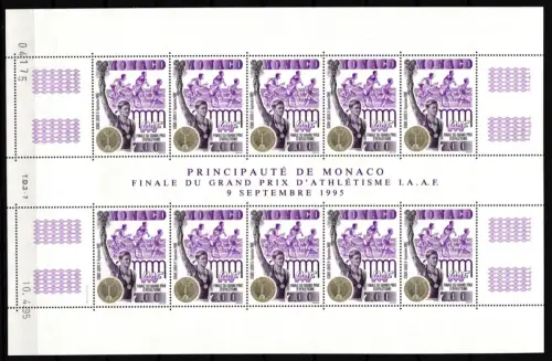 Monaco 2236 postfrisch Kleinbogen / Leichtathletik #JA104
