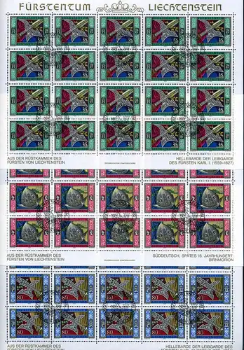 Liechtenstein 890-892 gestempelt als Kleinbögen, Ersttagssonderstempel #JB009