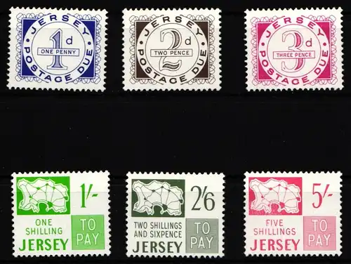 GB Jersey Portomarken 1-6 postfrisch #IX810