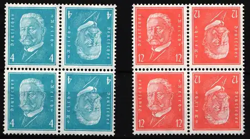 Deutsches Reich 454, 466 postfrisch 4er Block #JD037