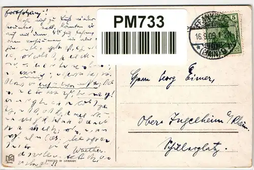 AK Deutschland Derf i um Feuer bitt´n, Herr Nachbar 1909 #PM733