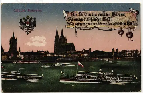 AK Köln Panorama mit Raddampfer #PM750