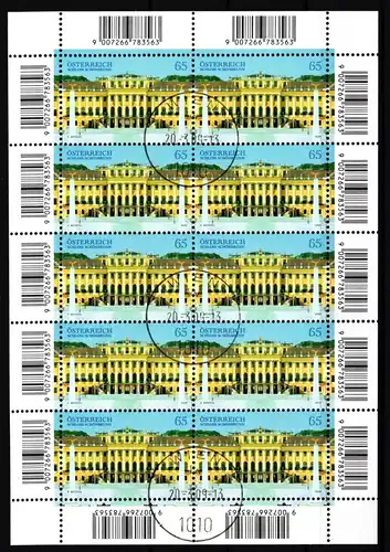 Österreich 2796 gestempelt Kleinbogen #IR973