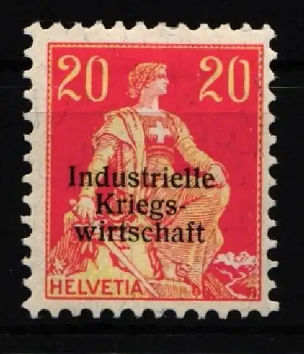 Schweiz Dienstmarken industrielle Kriegswirtschaft 6 I mit Falz #JB075