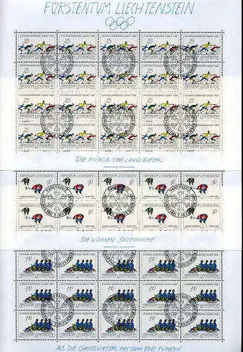 Liechtenstein 934-936 gestempelt als Kleinbögen, Ersttagssonderstempel #IG990