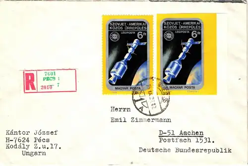 Ungarn 3046-52 A/B verteilt auf 7 Briefe als Einschreiben nach Aachen #JD115