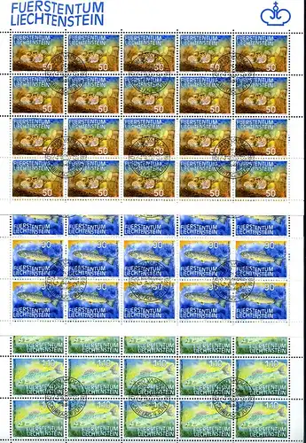 Liechtenstein 922-924 gestempelt als Kleinbögen, Ersttagssonderstempel #IG994