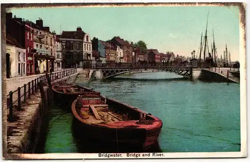 AK Bridgwater Bridge and River 1908 #PM880