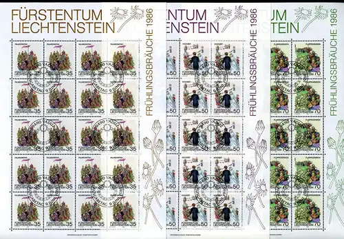 Liechtenstein 899-901 gestempelt als Kleinbögen, Ersttagssonderstempel #JB005