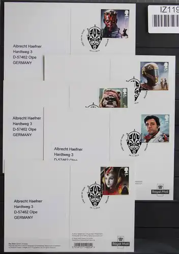 Großbritannien 4490-4499 gestempelt als Maximumkarten „Star Wars“ #IZ119