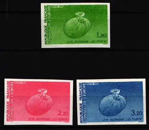 Frankreich Dienstmarken Europarat 37-39 postfrisch geschnitten ungezähnt #IX820
